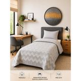 Ely Parker Tek Kişilik Pike Çift Taraflı Kapitone Pike ve Yatak Örtüsü Takımı – 160X230 cm Desenli (Çarşafsız) - Gri