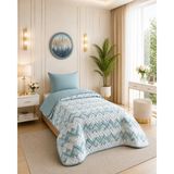 Ely Parker Tek Kişilik Pike Çift Taraflı Kapitone Pike ve Yatak Örtüsü Takımı – 160X230 cm Desenli (Çarşafsız) - Yeşil