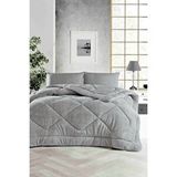 ELY PARKER Tek Kişilik Renkli Yorgan, Gri, Çift Taraflı Kullanım, Peluş Polar ve pamuk, 155x215