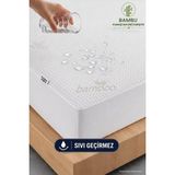 Ely Parker Yumuşak-Sessiz Bambu Kumaş Sıvı Geçiremez Fitted Alez Yatak Koruyucu Alez - 100 x 200 cm - Beyaz