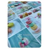 Elyaf astarlı makaron biküvi desen kaymaz silinebilir pvc muşamba masa örtüsü Çok Renkli 140 x 220