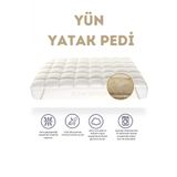 Elyaf Sepeti 100 Doğal Merinos Kuzu Yününden Dört Köşesi Lastikli Yatak Koruyucu Yün Yatak Pedi