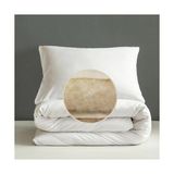 Elyaf Sepeti %100 Doğal Tek Kişilik Yün Yorgan + Yün Yastık - 155 x 215 cm - 010 - Beyaz