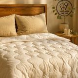 Elyaf Sepeti %100 Merinos Kuzu Yünü Dolgulu Tek Kişilik Yün Yorgan, 155x215 cm - 155 x 215 cm - 010 - Beyaz
