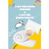 Elyaf Sepeti %100 Yün Dolgulu 100x150 cm Yün Bebek Yorganı + 25x35 cm Yün Bebek Yastığı