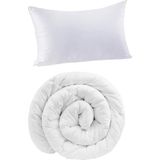 Elyaf Sepeti Doğal Yünden El Dikimi Bebek Yün Yorganı+Yün Bebek Yastığı - 100 x 150 cm - Beyaz