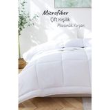 Elyaf Sepeti Microfiber Çift Kişilik Yorgan Kapitone Yıkanabilir Mevsimlik Microfiber Yorgan 195X215 Cm, Beyaz