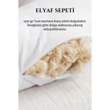 Elyaf Sepeti%100 Doğal El Dikişi 50X70 Organik Yün Yastık, Beyaz