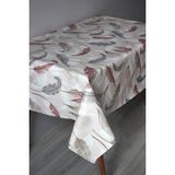 Elyaf Silinebilir Pvc Muşamba Masa Örtüsü 1254-2 Tüyyaprak - Pembe - 140 x 200 cm