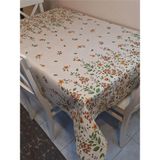 Elyaflı Pvc Muşamba - Desenli Silinebilir Masa Örtüsü - Bej - 140 x 260 cm