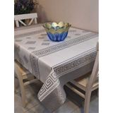 Elyaflı Pvc Muşamba - Desenli Silinebilir Masa Örtüsü Mrl2007 Gri