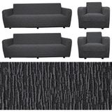 Elyar Home Jakarlı düz desen 3 3 1 1 lastikli koltuk örtüsü takımı kanepe çekyat örtüsü koltuk kılıfı - 180 x 230 cm - Antrasit