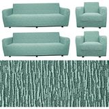 Elyar Home Jakarlı Düz Desen 3 3 1 1 Lastikli Koltuk Örtüsü Takımı Kanepe Çekyat Örtüsü Koltuk Kılıfı - 180 x 230 cm - Mint