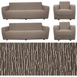 Elyar Home Jakarlı Düz Desen 3 3 1 1 Lastikli Koltuk Örtüsü Takımı Kanepe Çekyat Örtüsü Koltuk Kılıfı - 180 x 230 cm - Vizon