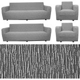 Elyar Home Jakarlı düz desen 3 3 1 1 lastikli koltuk örtüsü takımı kanepe çekyat örtüsü koltuk kılıfı - Gri - 180 x 230 cm