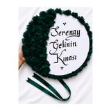 ELYNA Yeşil Gelin Defi, Çiçekli 32 cm, Kına Düğün Sünnet Düğünü Tefi