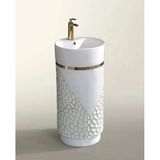 Elysia Beyaz Altın Monoblok Lavabo