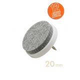 Elysian 20 mm Keçeli Poligrit Zemin Koruyucu Sandalye ve Masa Ayağı Sessiz Mobilya Pabucu Beyaz (12 Adet)