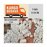 Elysian Beyaz Dolomit Taş 2 kg 1-3 cm Akvaryum Taşı Süs Taşları Dere Taşı Bahçe Saksı Dekor Taş