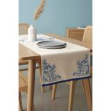 Elysian Blue Keten Runner 45X140 Cm