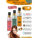 Elysian Essence 3’lü Sıvı Saç Kremi Seti Biotin & Collagen - Organik Argan & Keratin - Biberiye & Çay Ağacı