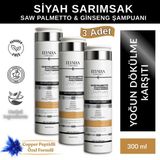 Elysian Essence Saw Palmetto & Siyah Sarımsak & Panax Ginseng Şampuanı 3 Adet | Copper Peptidli Saç Dökülmesine Karşı Bakım 300 ml
