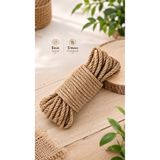 Elysian Jüt Halat İp 6 mm 5 Metre Doğal Halat Bağlama İpi Makrome Hobi Mobilya ve Bahçe Kullanımı
