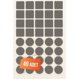Elysian Yapışkanlı Sessiz Mobilya Masa Sandalye Parke Zemin Ayak Koruyucu Keçe Seti 28-30 mm (49'lu Paket)