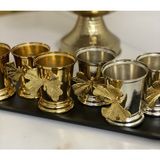 Elzem Tepsi Gold ve Gümüş 6 Lı Kelebekli Gül Kovası