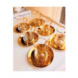 Elzemm store 12 Adet Paslanmaz Çelik Gold Renk Yuvarlak Çay Tabağı Bardak Altlığı