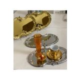 Elzemm store 2 Gold 2 Gümüş Renk Işlemeli Dantel Desen Artnova Servis Ve Sunum Tepsisi