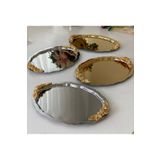 Elzemm store 20*25 CM OVAL 2 GOLD 2 GÜMÜŞ KULPLU MODEL SUNUM TEPSİSİ