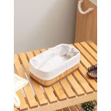 ELZEY HOME Bambu Dikdörtgen Katlanabilir Sepet Naturel S 25x15x8 cm