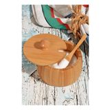 ELZEY HOME Bambu Kaşıklı Şekerlik & Baharatlık 11 x 11 cm Naturel