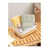 ELZEY HOME Bambu Katlanabilir Dikdörtgen Sepet 25x15 Cm Naturel
