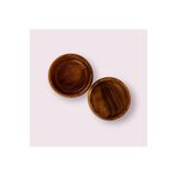 ELZEY HOME Doğal Akasya Yuvarlak Çerezlik & Reçellik 10 cm 2'li
