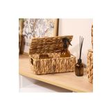 ELZEY HOME Hasır Çok Amaçlı Dikdörtgen Kapaklı Kutu S 28x20 Cm