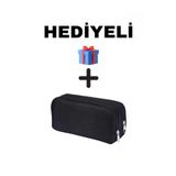 elzripy Siyah Kalem Kutusu Çift Gözlü Kalemlik (HEDİYELİ)