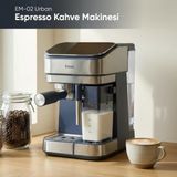 Em-02 Urban Espresso Kahve Makinesi, Otomatik Süt Tanklı, 20 Bar Basınçlı, Dokunmatik Ekran