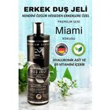 EM AMANOS BEAUTY Erkek Duş Jeli - Miami Kokusu - Doğal Bitki Özleri Hyaluronik Asit Ve B5 Vitamini Içerir