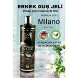 EM AMANOS BEAUTY Erkek Duş Jeli - Milano Kokusu - Doğal Bitki Özleri Hyaluronik Asit Ve B5 Vitamini Içerir