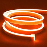 Ema Dükkan 12 Volt 5 Metre Turuncu Neon Led Işık Prize Takılmaya Hazır Değil Esnek Silikon Şerit Led