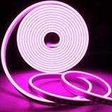 Ema Dükkan 12V 3 Metre Pembe Neon Led Şerit Işık | Prize Tak Çalıştır | Anahtarlı Fişli 1.5M Kablo | Esnek Silikonlu Led