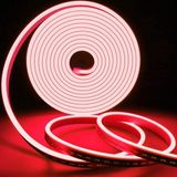 Ema Dükkan 12V 5 Metre Kırmızı Neon Led Şerit Işık | Prize Tak Çalıştır | Anahtarlı Fişli 1.5M Kablo | Esnek Silikonlu Led
