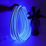 Ema Dükkan 12V 5 Metre Mavi Neon Led Şerit Işık | Prize Tak Çalıştır | Anahtarlı Fişli 1.5M Kablo | Esnek Silikonlu Led