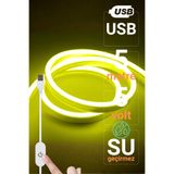 Ema Dükkan 5V USB Limon Sarısı Neon Led Şerit Işık 5 Metre Silikon Esnek Su Geçirmez Dekoratif Aydınlatma
