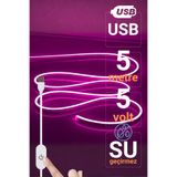 Ema Dükkan 5V USB Mor Neon Led Şerit Işık 5 Metre Silikon Esnek Su Geçirmez Dekoratif Aydınlatma