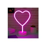 Ema Dükkan Kalp Neon Led Işıklı Usb'li Gece Lambası Pilli Neon Led Işıklı Masa Lambası Dekoratif Aydınlatma