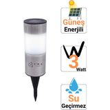 Ema Dükkan Solar Dekoratif Bahçe Lambası 3W | Çim Üstü Solar Aydınlatma | IP65 Su Geçirmez | 6V Güneş Enerjili LED Armatür - Beyaz
