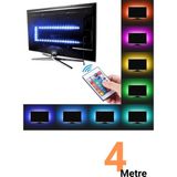 Ema Dükkan Tv Arkası 5V Rgb Şerit LED 4 Metre Monitör Arkası Kumandalı 5V Rgb Şerit LED İç Mekan Rgb LED Işıldak 5V Rgb LED Şerit İç Mekan